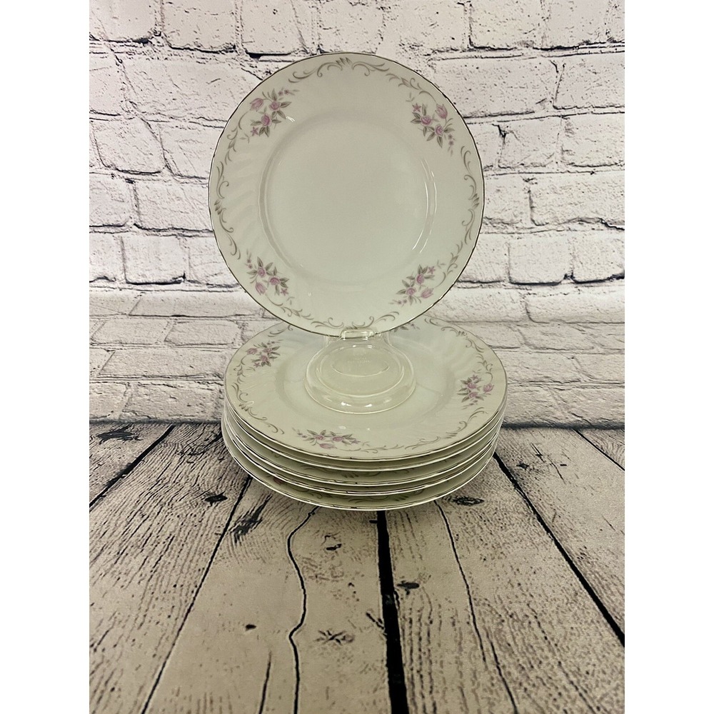 Gold Standard Pattern GTS1‎ Porcelain China 7.5" Salad Plates (6) Pink Rose